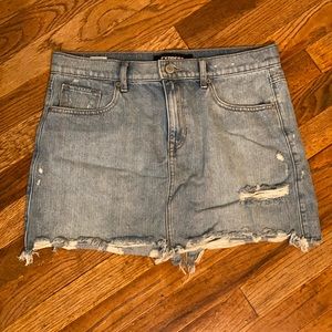 Express Mid Rise Denim Skirt